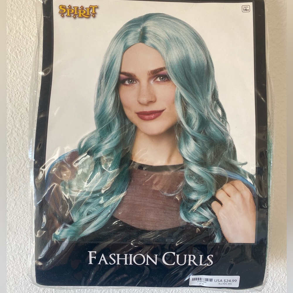 Teal Long Hair Halloween Wig

Never been used.